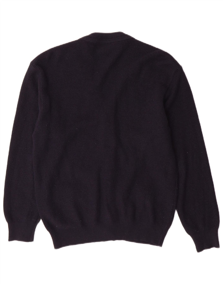 Malagrida Damen-Cardigan-Pullover UK 14 Mittelmarineblaue Wolle