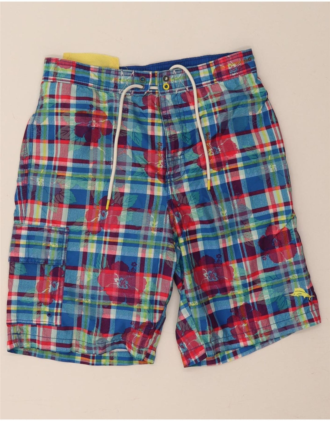 Tommy Bahama Herren-Badeshorts, klein, blau kariert