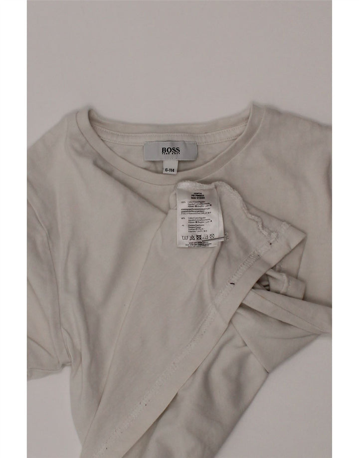 Hugo Boss T-Shirt für Jungen, 5–6 Jahre, weiße Baumwolle