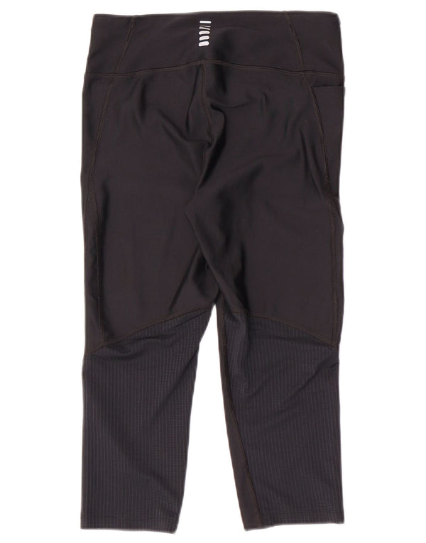 Under Armour Damen Heat Gear Capri Leggings UK 12 Medium Schwarz Synthetik