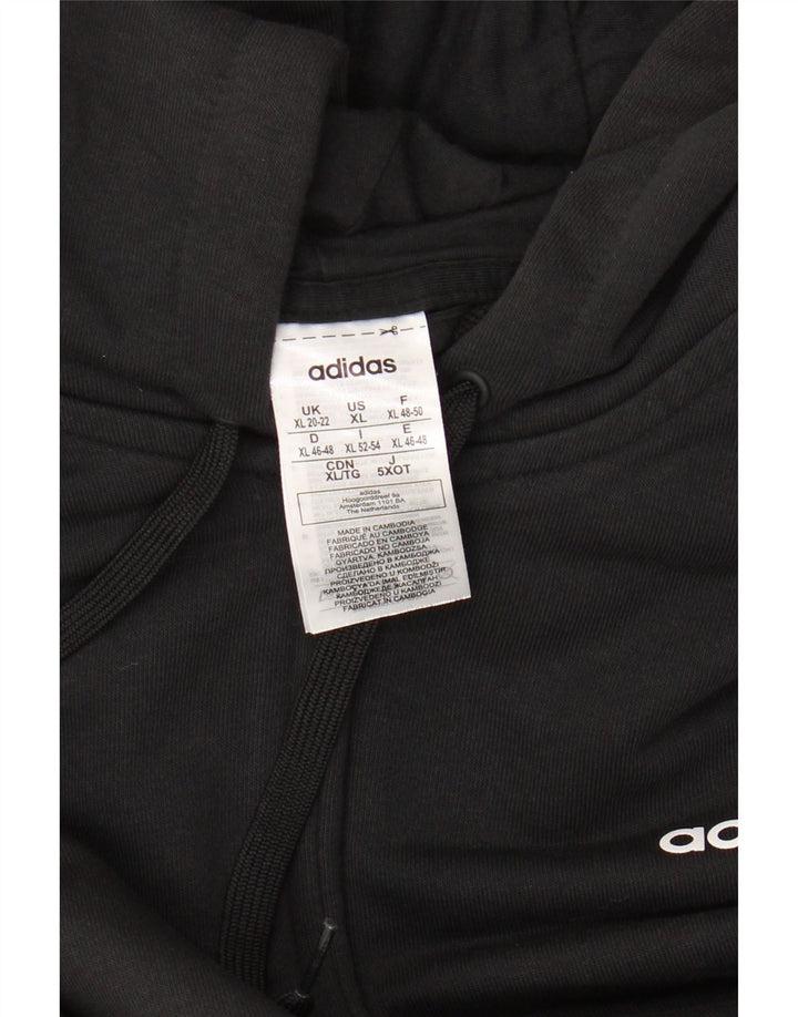 ADIDAS Damen Zip Hoodie Pullover UK 20/22 XL Schwarz Baumwolle