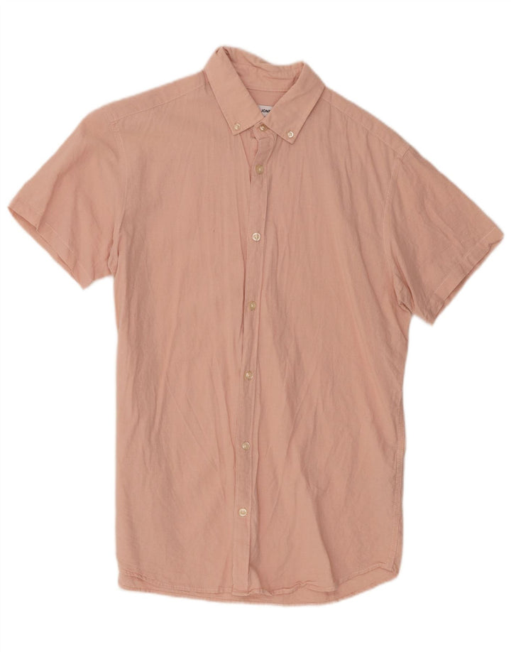 Jack & Jones Herren Kurzarmhemd Mittelrosa Baumwolle