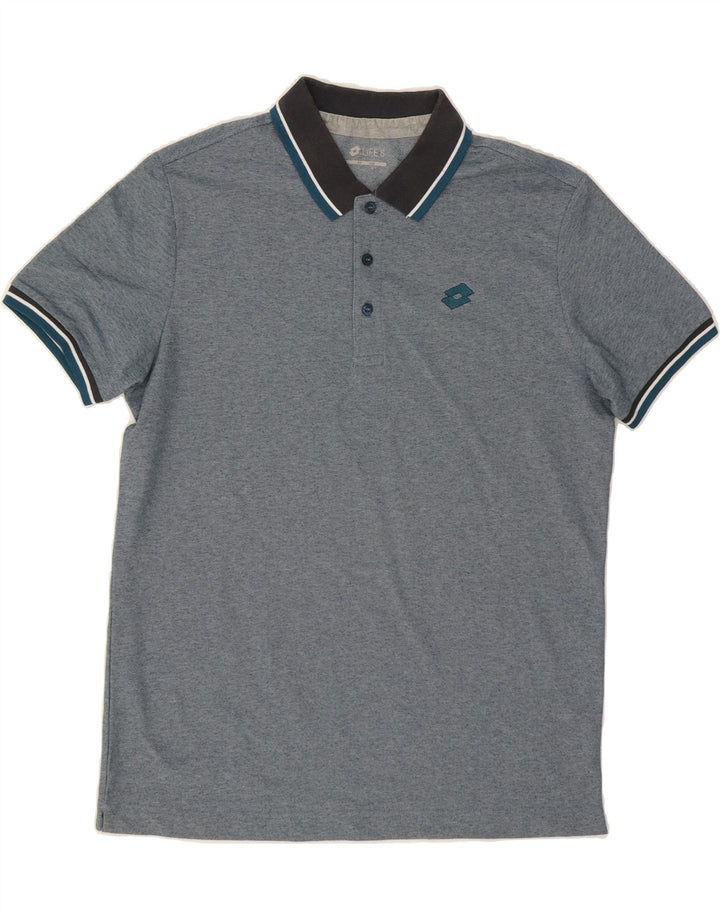 LOTTO Mens Polo Shirt Large Blue Polyester Vintage Lotto and Second-Hand Lotto from Messina Hembry 