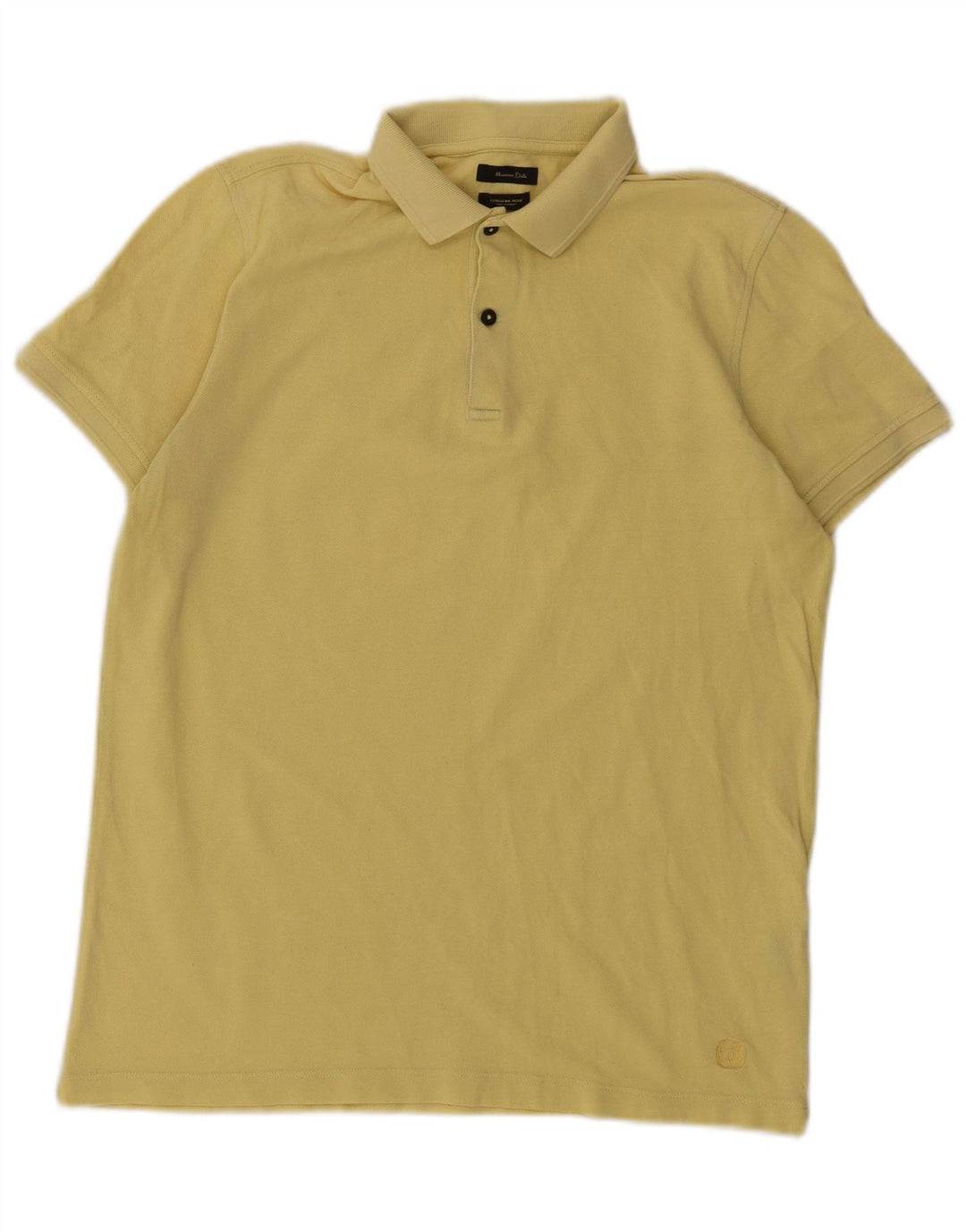 Massimo Dutti Herren-Poloshirt aus mittelgelber Baumwolle