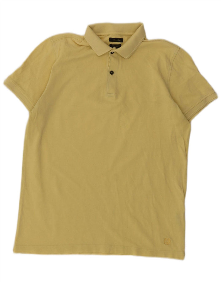 Massimo Dutti Herren-Poloshirt aus mittelgelber Baumwolle
