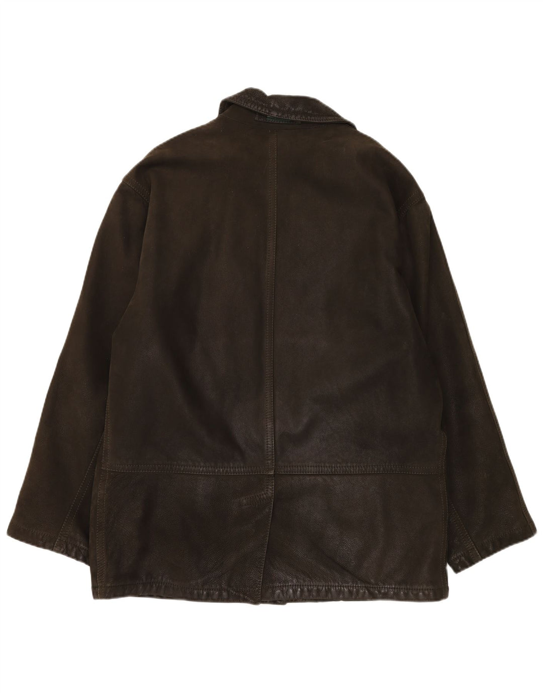 Henry Cottons Herren-Windbreaker-Mantel aus Leder, IT 50, großes braunes Leder