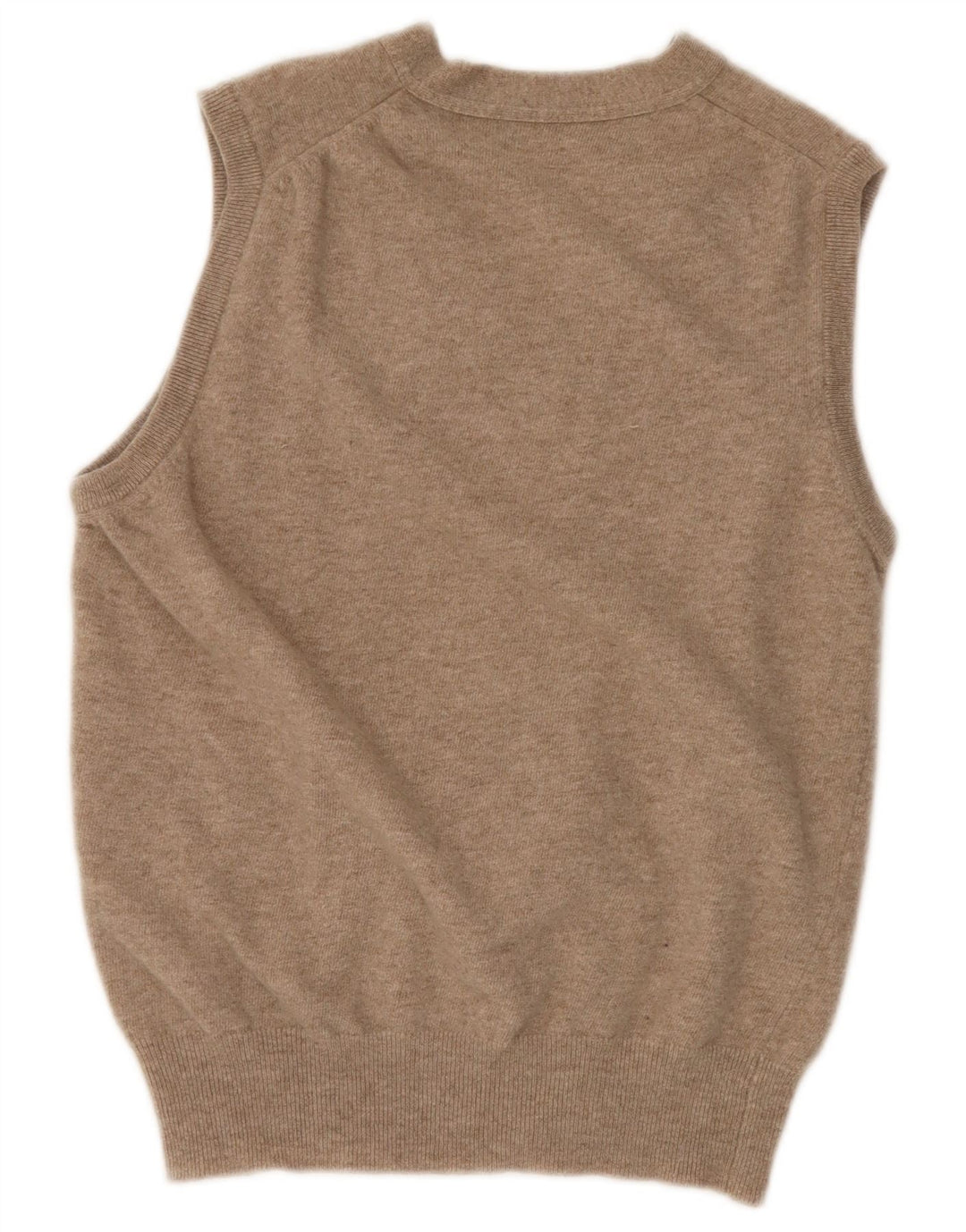 BOGGI MILANO Ärmelloser Damen-Cardigan-Pullover UK 14 Mittelbeige Wolle