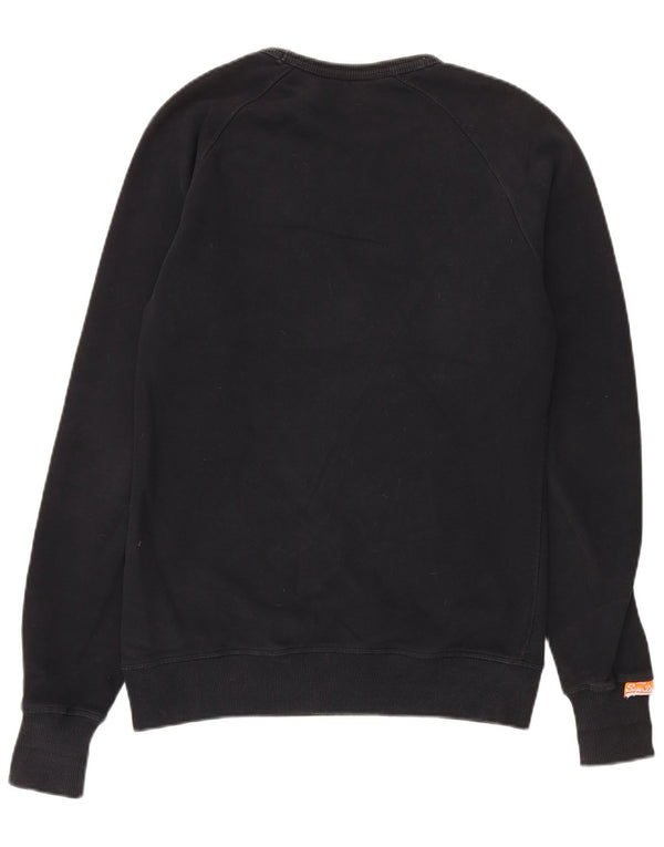 Superdry Herren Grafik-Sweatshirt-Pullover aus mittelschwarzer Baumwolle