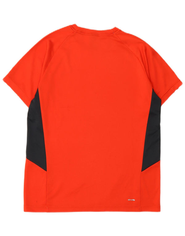 Adidas Jungen Climalite T-Shirt Top 15-16 Jahre Rot Farbblock