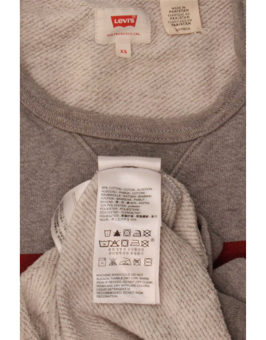 Levi's Herren-Sweatshirt mit Grafik, XS, graue Baumwolle