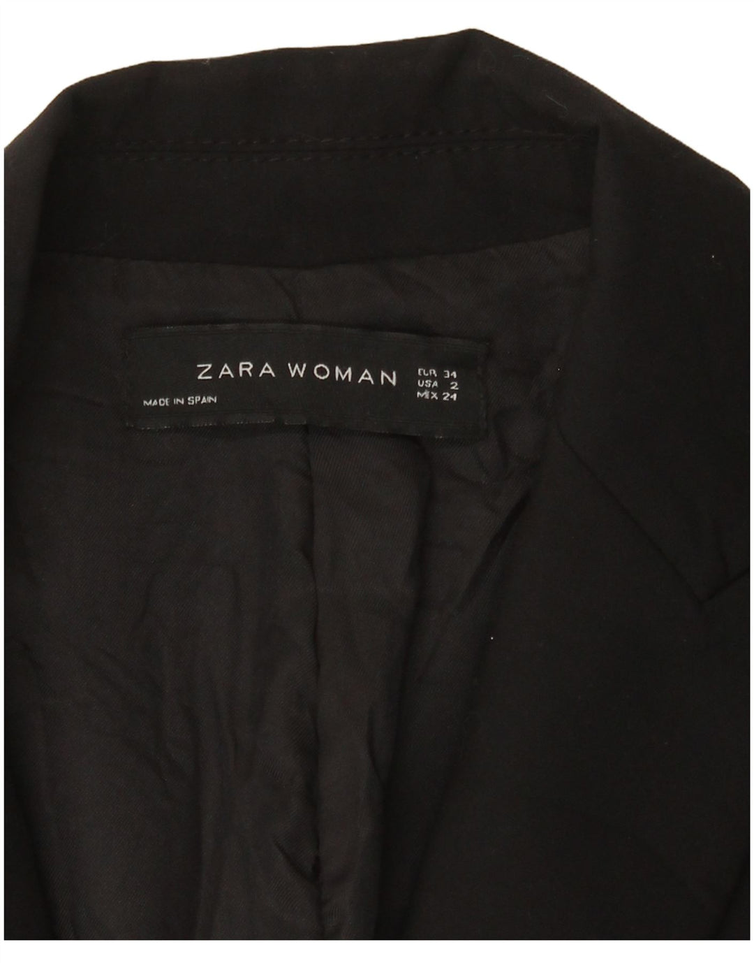 Zara Damen 1-Knopf-Blazerjacke EU 34 2XS Schwarz