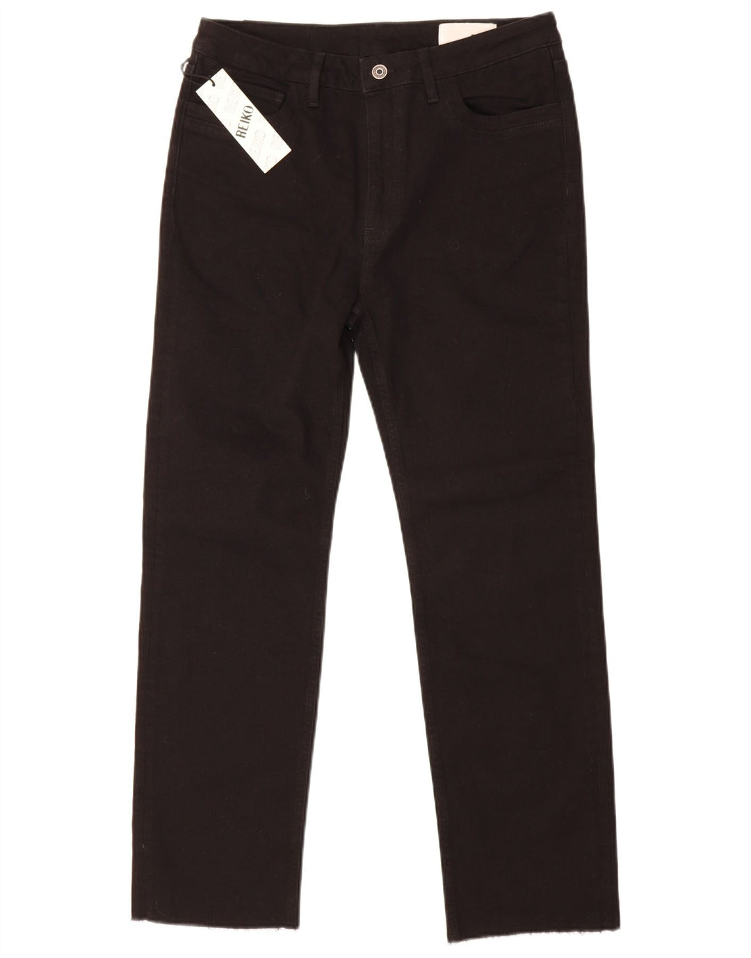 Reiko Damen Straight Jeans W30 L29 Schwarze Baumwolle