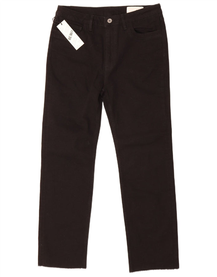 Reiko Damen Straight Jeans W30 L29 Schwarze Baumwolle