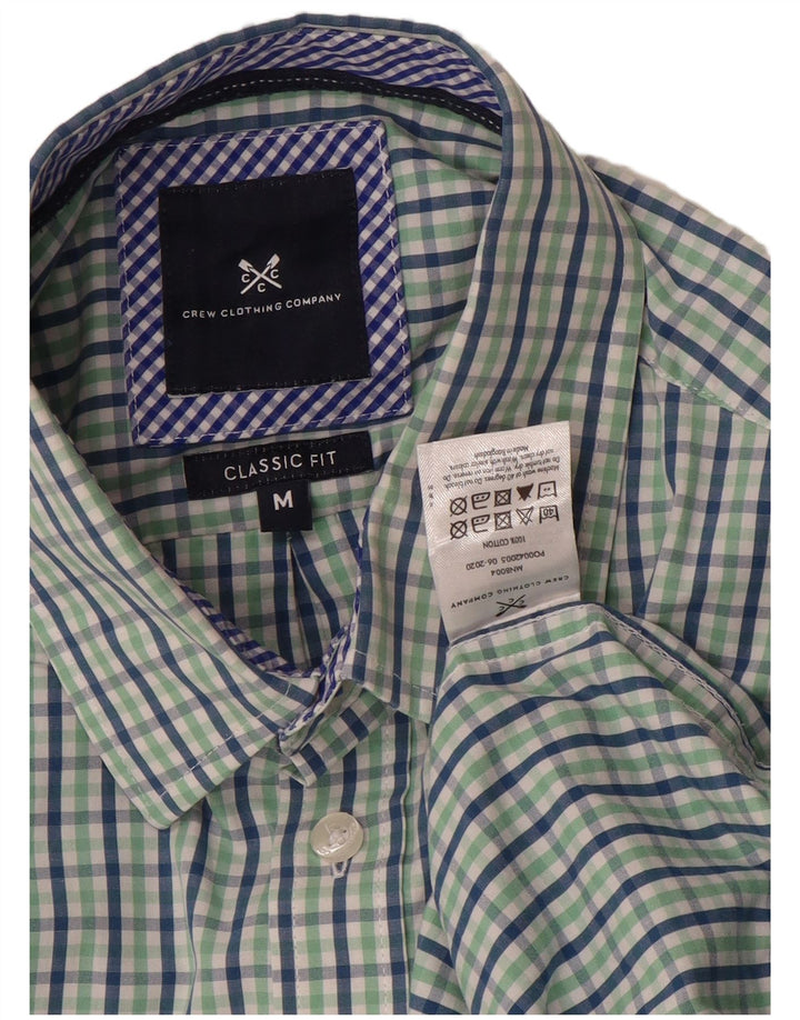 Crew Clothing Herren-Hemd mit klassischer Passform, mittelgrüne Gingham-Baumwolle