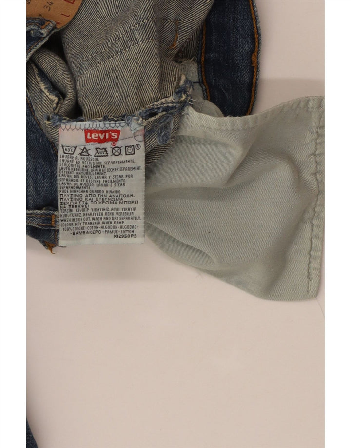 LEVI'S Damen 501 Straight Jeans W37 L34 Blaue Baumwolle