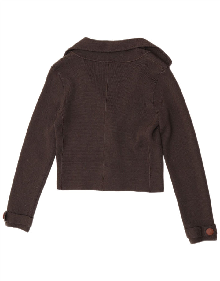 Max & Co. Damen Crop Cardigan Pullover UK 12 Mittelbraune Wolle