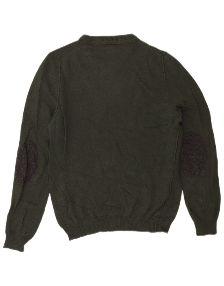 WOOLRICH Damen-Pullover mit Rundhalsausschnitt, UK 14, mittlere Khaki-Wolle