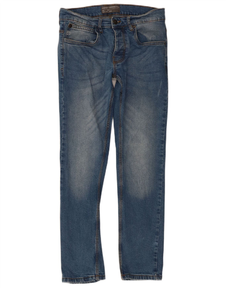 French Connection Slim-Jeans für Herren, W30, L30, blaue Baumwolle