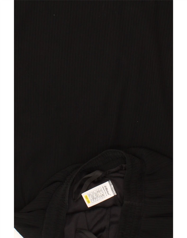 ST MICHAEL Womens A-Line Skirt UK 12 Medium W30  Black Polyester Vintage St Michael and Second-Hand St Michael from Messina Hembry 