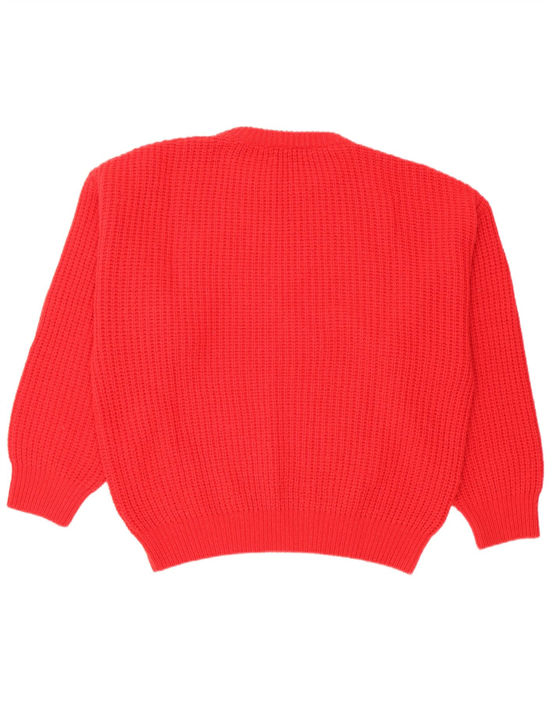 Stefanel Herren-Pullover mit Rundhalsausschnitt, XL, rote Wolle