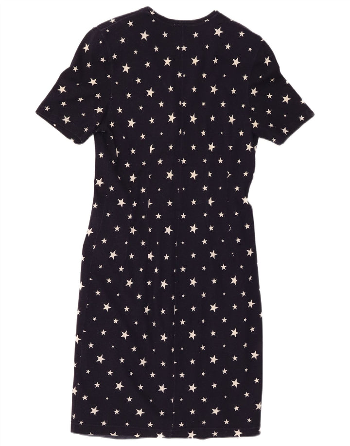 Fort & Madox Damen-Hemdkleid mit abstraktem Muster, Größe 44, mittleres Marineblau