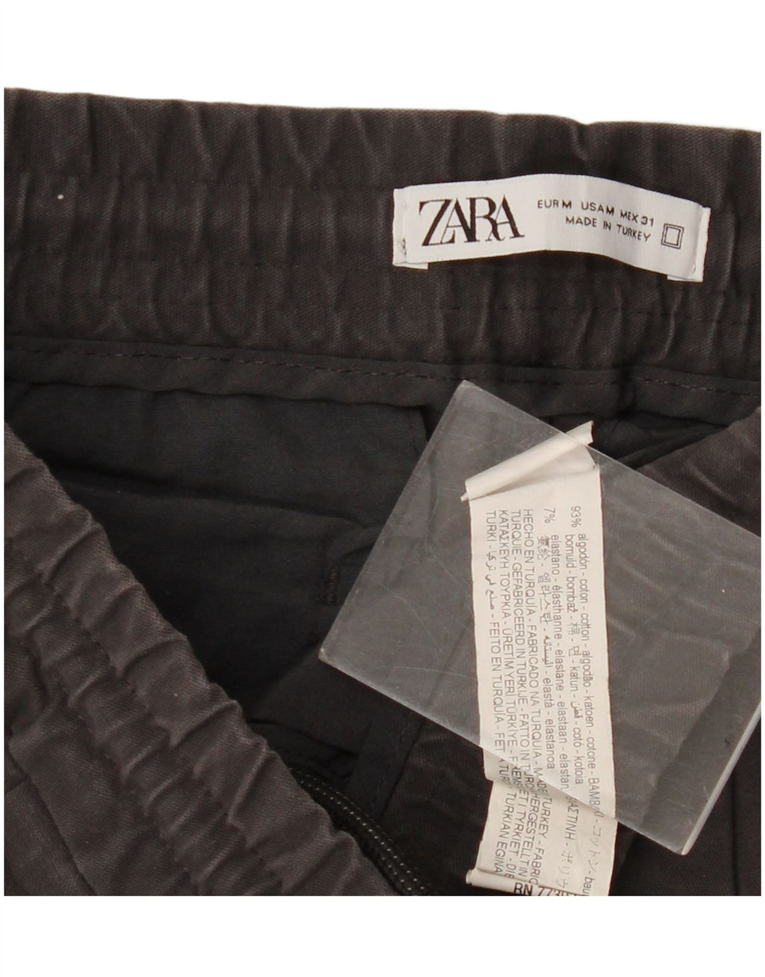 ZARA Herren Chinohose mit Pegged, Größe M, W31, L26, Schwarz, Baumwolle