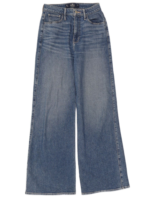 Hollister Damen Vintage Jeans mit weitem Bein US 1 XS W25 L32 Blau