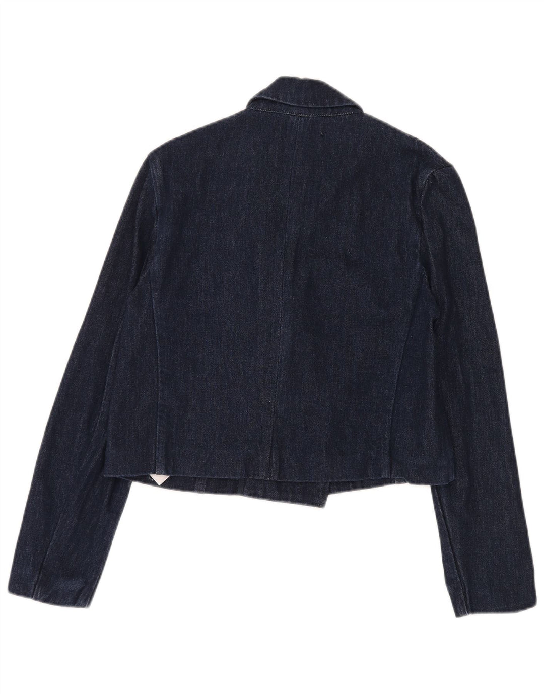 Zara Damen Crop Double Breasted Denim Blazer Jacke UK 10 Small Marineblau