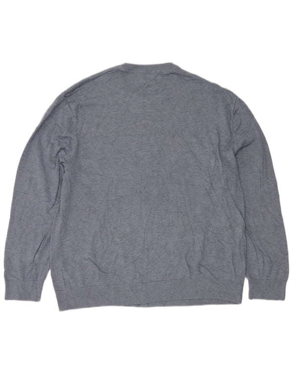 Nautica Herren-Pullover mit Rundhalsausschnitt, 2XL, blaue Baumwolle