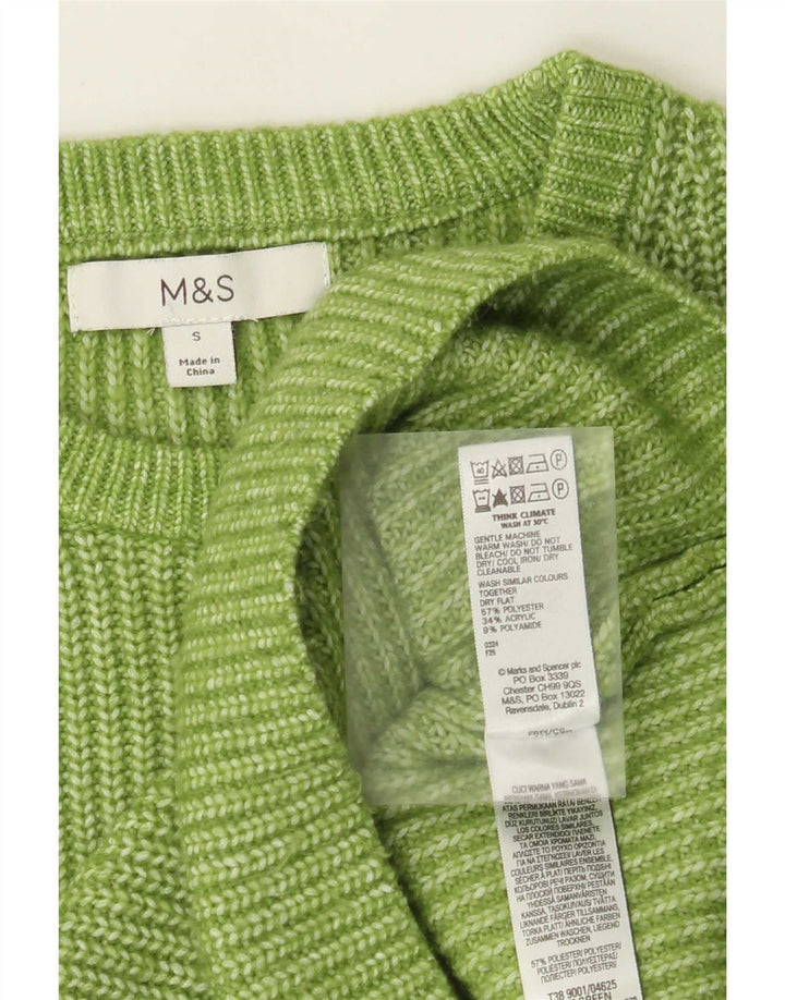 Marks & Spencer Damen-Pullover mit U-Boot-Ausschnitt, Gr. 10, Größe S, Grün, Polyester
