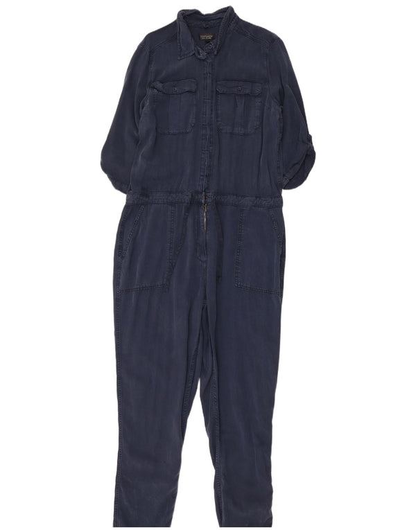 Topshop Damen-Jumpsuit mit 3/4-Ärmeln, Größe L, Marineblau, Lyocell