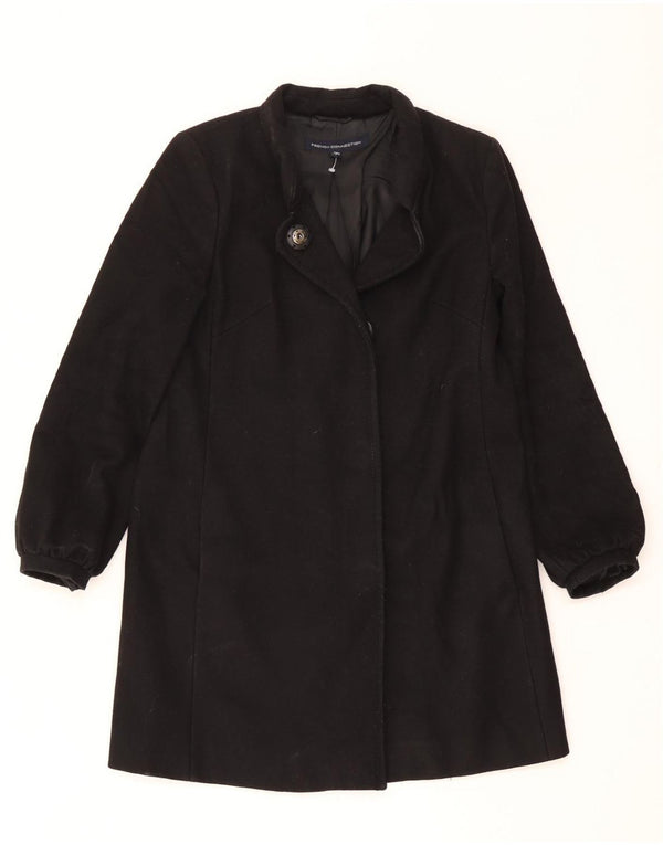French Connection Damen Übergroßer Mantel UK 8 Small Schwarze Schurwolle