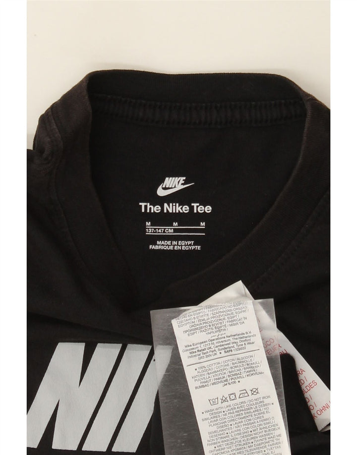 Nike Jungen-T-Shirt mit Grafik, mittelgroß, schwarze Baumwolle, 10–11 Jahre