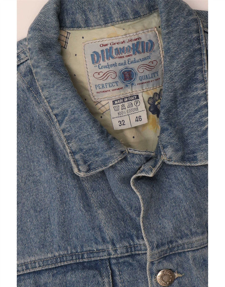 Vintage Herren Jeansweste IT 46 Kleine blaue Baumwolle