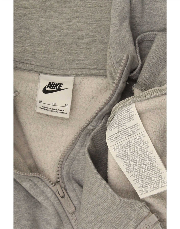 Nike Herren-Kapuzenpullover mit Reißverschluss, XL, graue Baumwolle