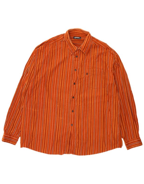 Lerros Mens Shirt 2XL Orange Striped Cotton