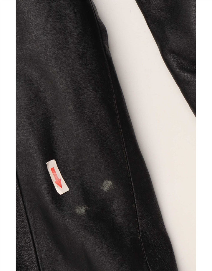 Vintage Herren Ledermantel UK 42 XL Schwarz