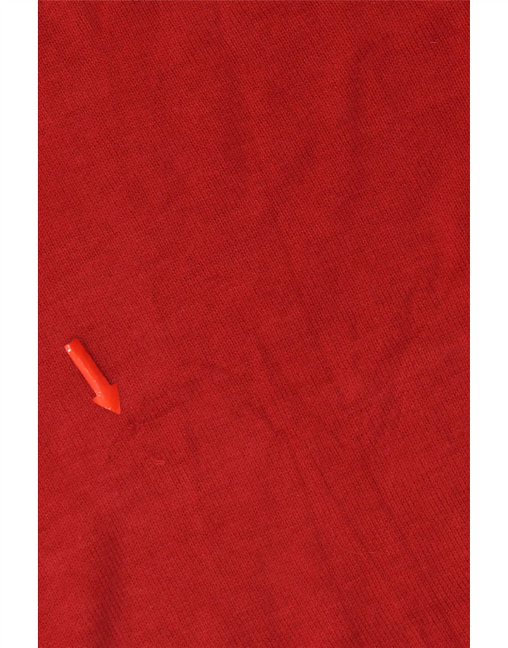 Zara Herren-Pullover mit Rundhalsausschnitt, groß, rote Baumwolle