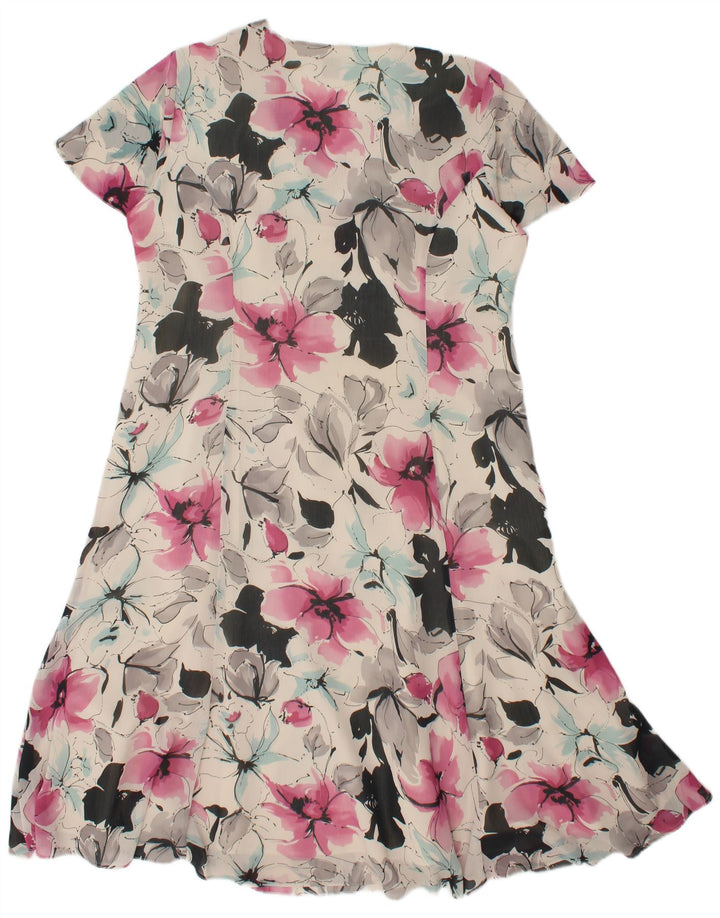 Eastex Damen-A-Linien-Kleid, Größe 44, groß, mehrfarbig, Blumenmuster, Polyester