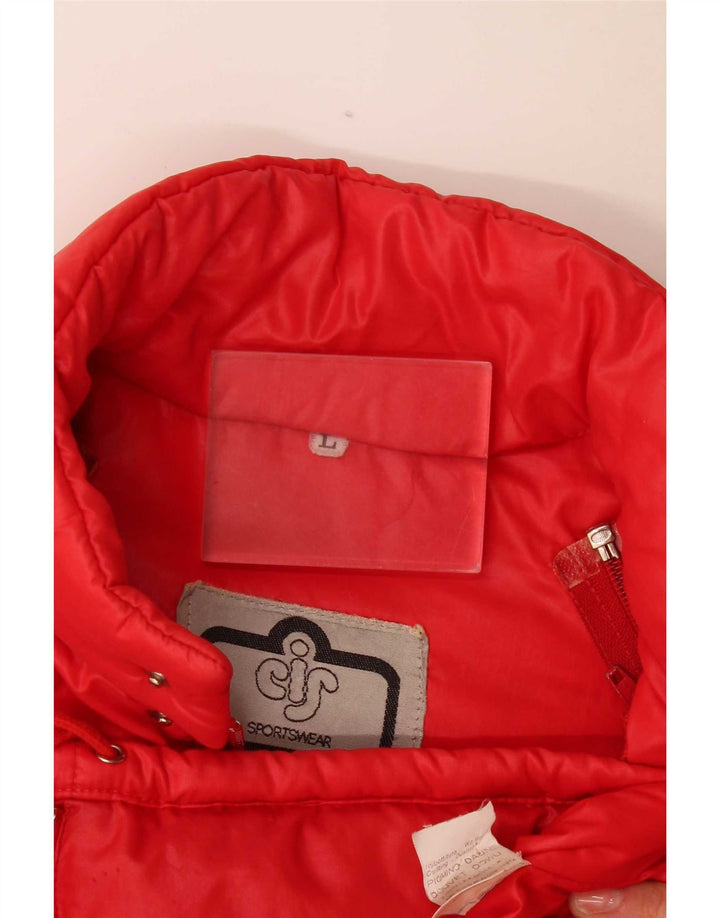 Vintage Herren Wattierte Jacke UK 40 Großes rotes Polyamid
