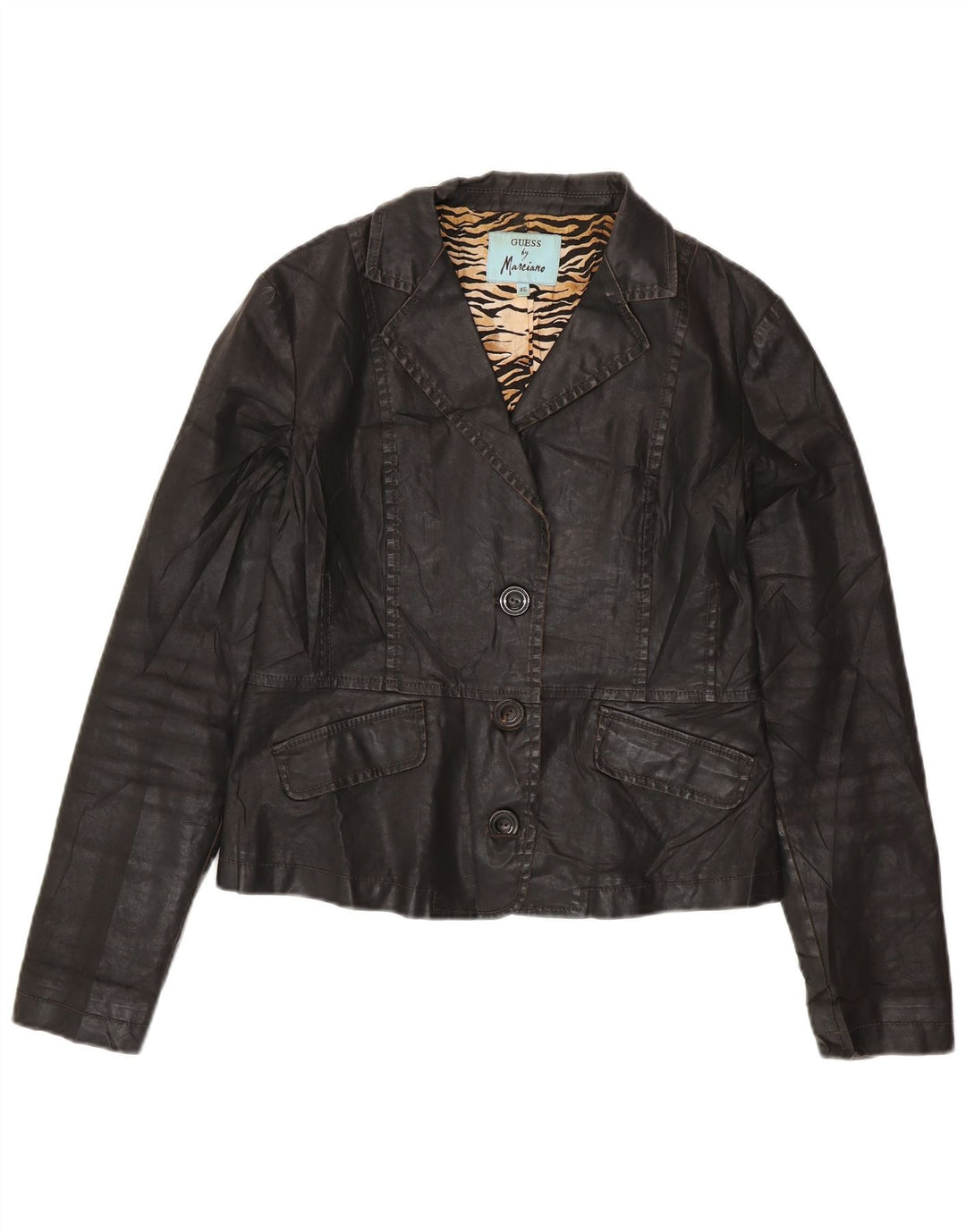 GUESS BY MARCIANO Damen Crop 3-Knopf-Blazerjacke IT 46 Large Schwarz