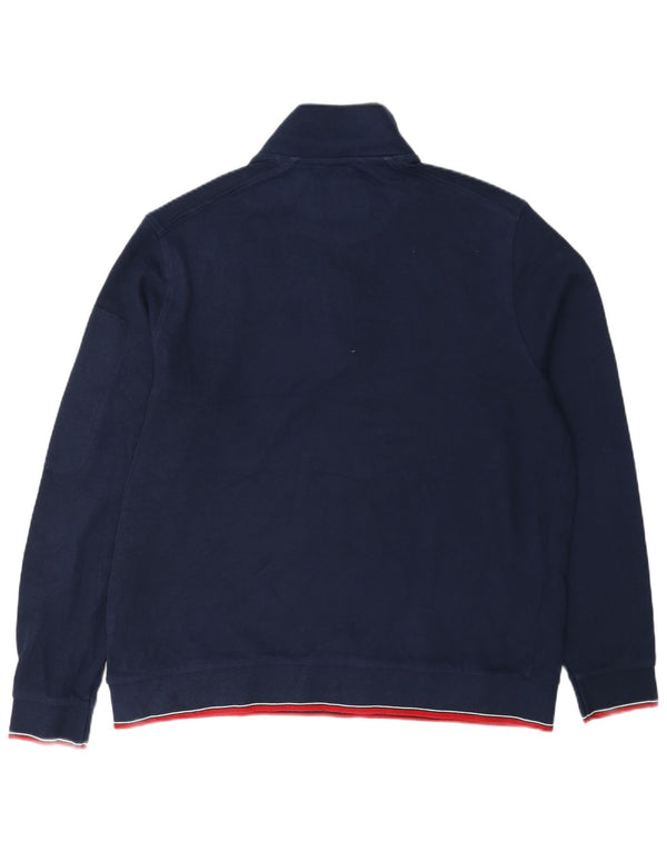 Marks & Spencer Herren-Sweatshirt mit Reißverschluss am Hals, XL, Marineblau, Baumwolle