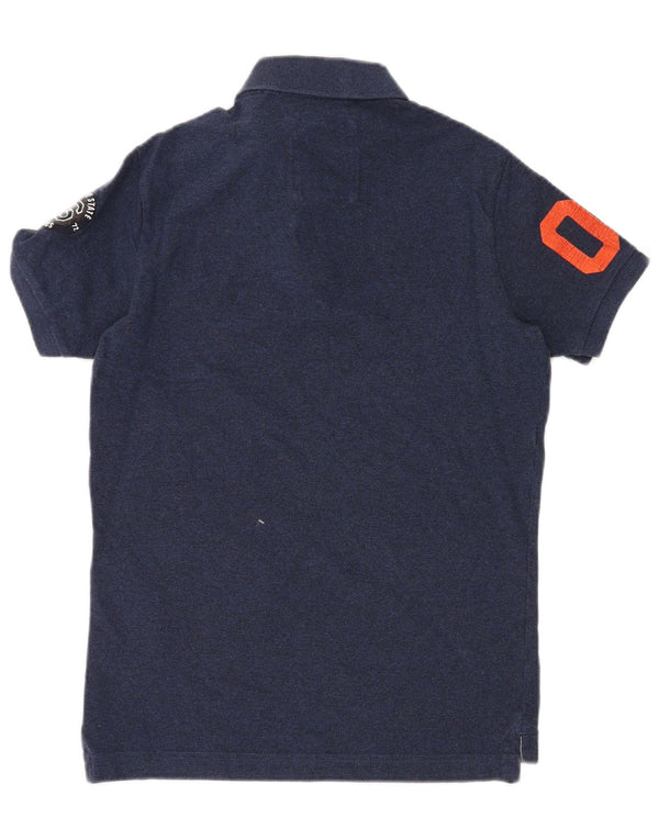 Superdry Herren-Poloshirt aus Baumwolle in Mittelblau mit Grafik