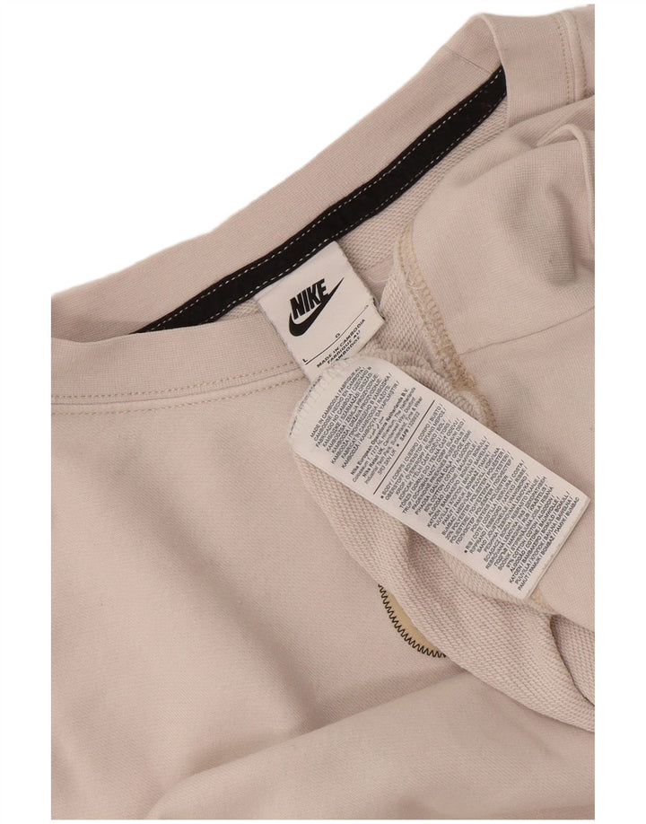 Nike Womens Oversized Crop Graphic Sweatshirt Pullover UK 16 Large Weiß
