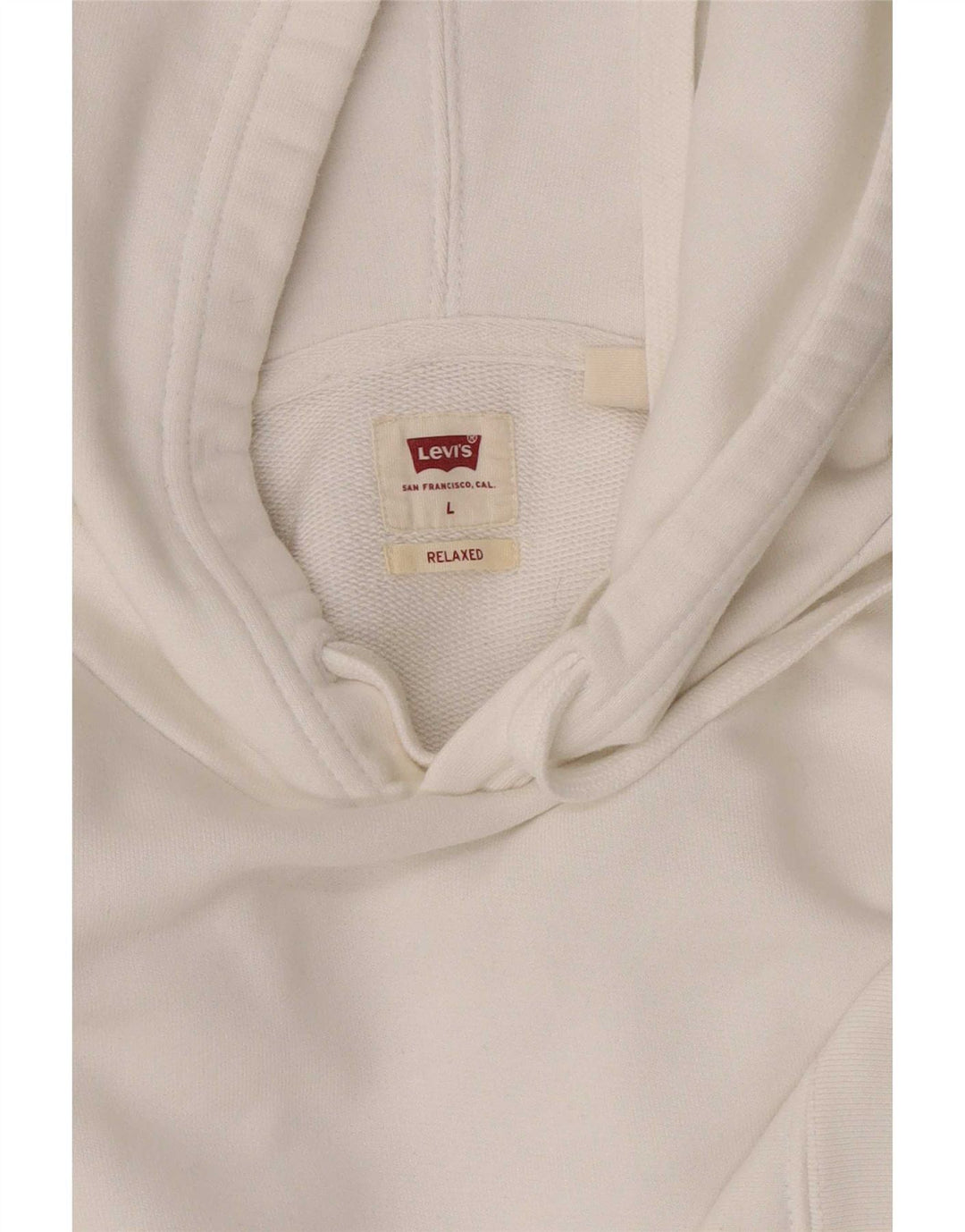 Levi's Herren-Kapuzenpullover mit entspannter Passform, Größe L, Weiß