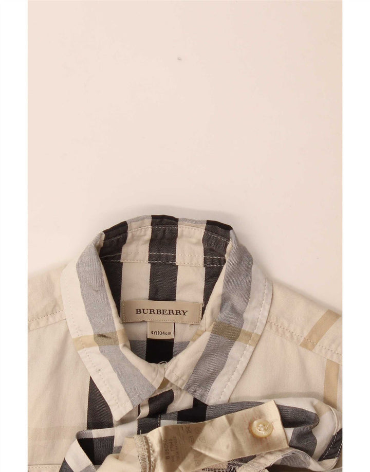 Burberry Kurzarmhemd für Jungen, 3–4 Jahre, beige kariert