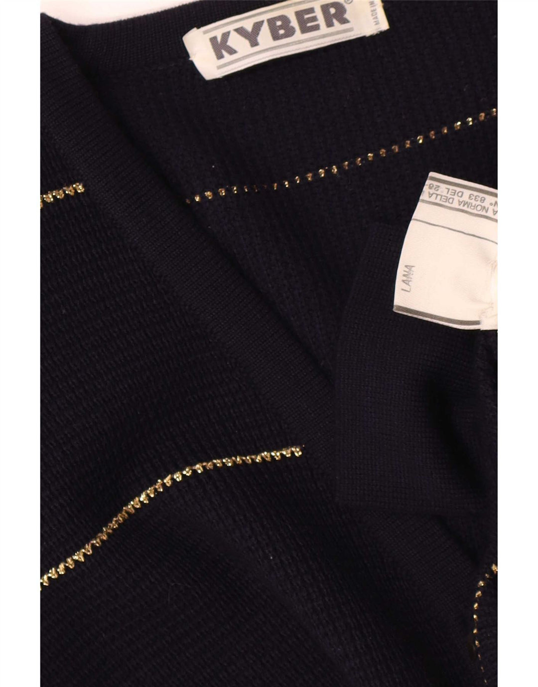 Kyber Damen-Cardigan-Pullover UK 16 Große marineblau gestreifte Wolle