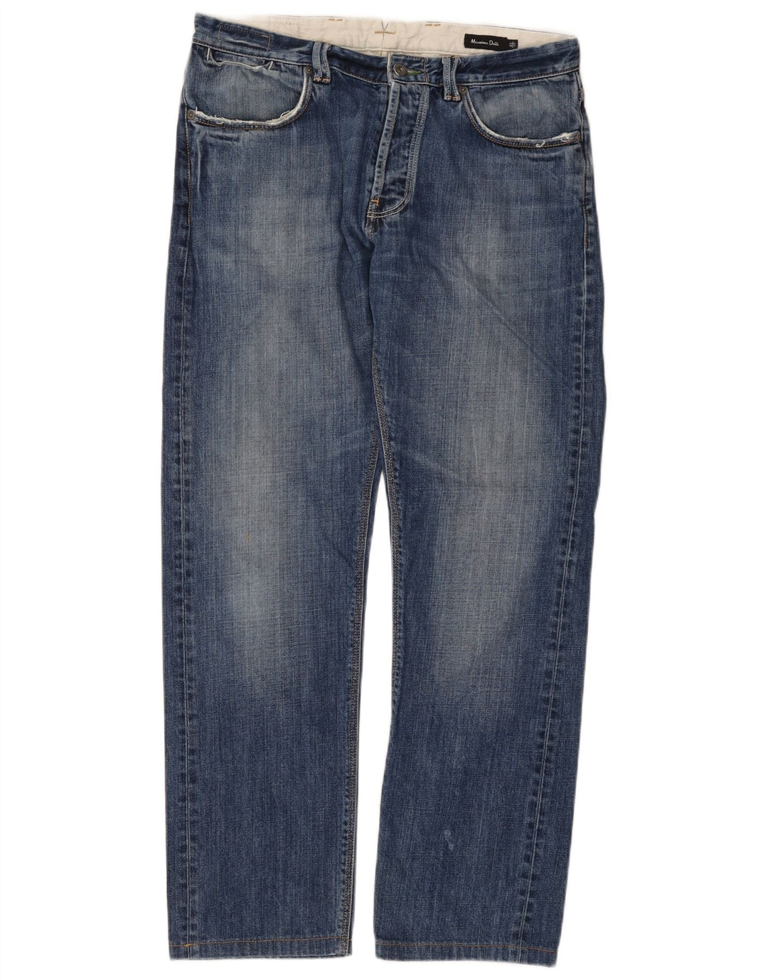 Massimo Dutti Herren Straight Jeans EU 42 Large W32 L30 Blaue Baumwolle