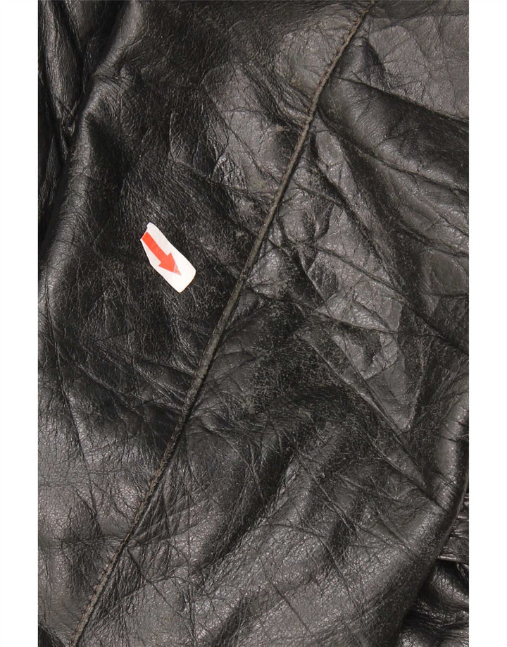 Vintage Damen Lederjacke IT 48 XL Schwarz