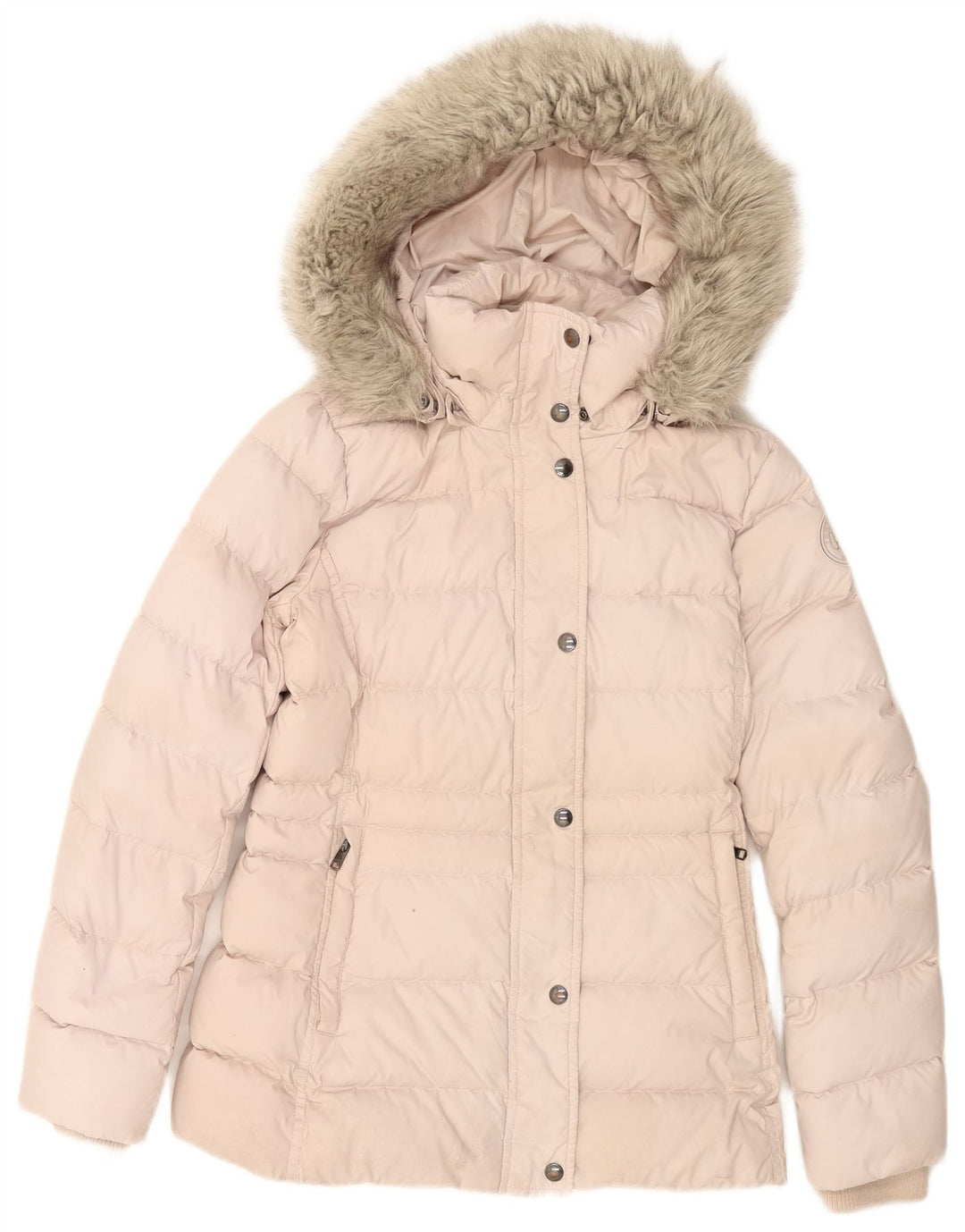 Tommy Hilfiger Wattierte Damenjacke mit Kapuze, UK 6, XS, Rosa, Polyester
